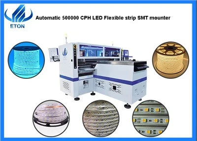 Automātisks 136 galviņu 500 000 CPH LED elastīgās sloksnes SMT stiprinājums